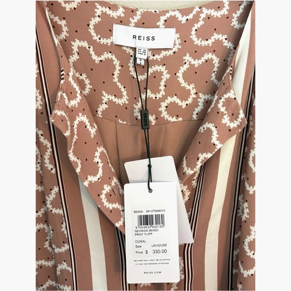 NWT Reiss Georgie Mixed Print Mini Dress - Picture 6 of 7
